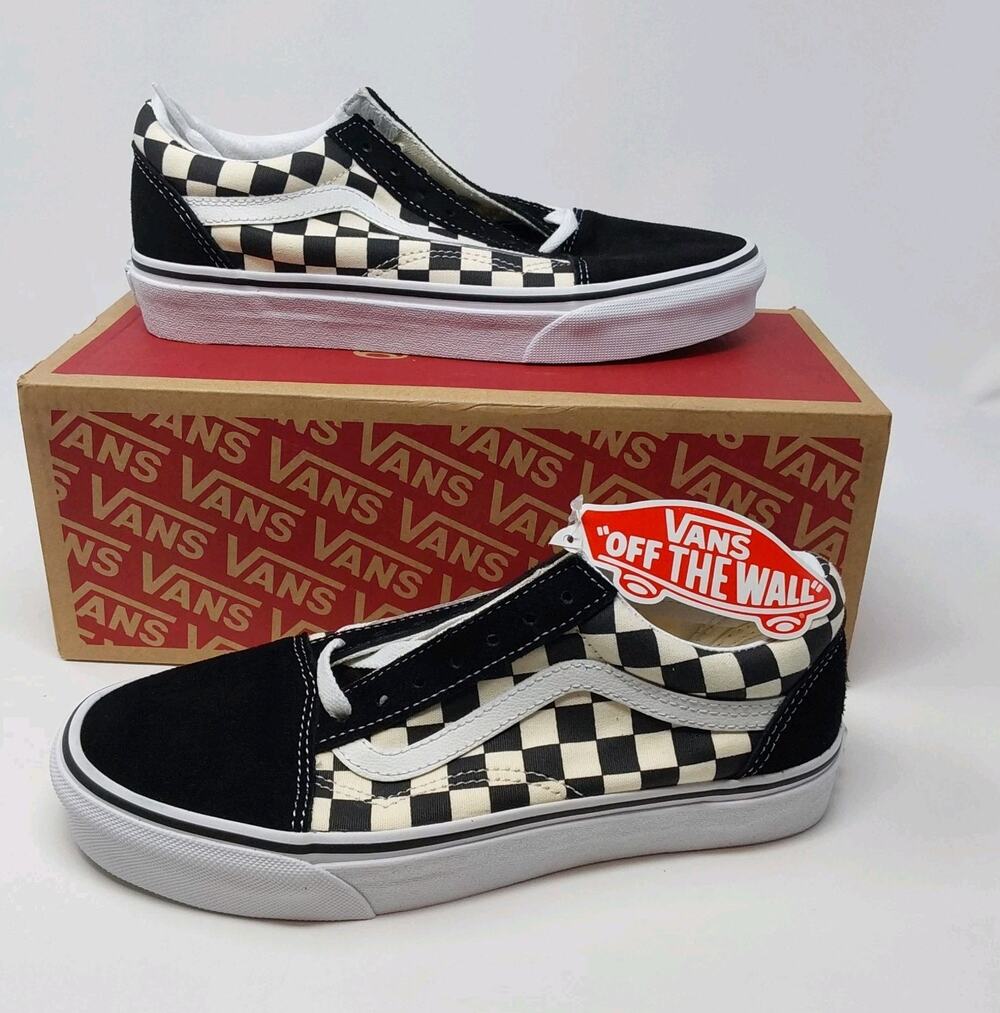 Vans Old Skool Primary Check Black White Shoes Mens 6 Womens 7.5 VN0A38G1P0S